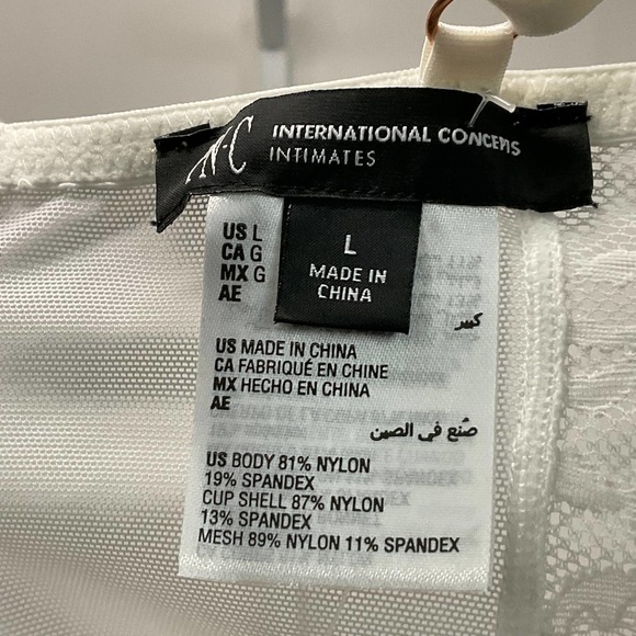 INC International Concepts White Lace Bra large underwear corsette - Picture 4 of 4